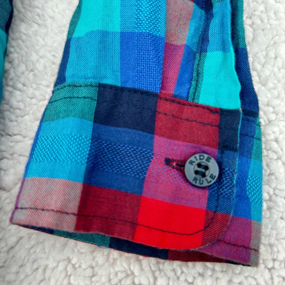 H&M Plaid Button Down Kids Shirt Ride and Rule Sz.9-10